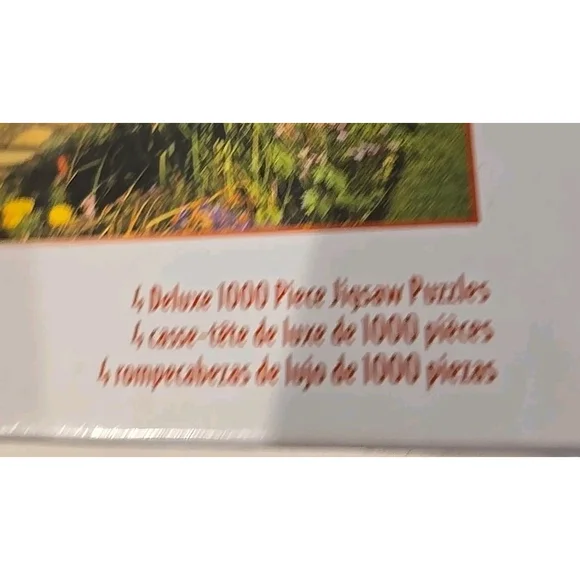 Set of 4 Puzzles 1,000 Pieces Ea. Scenic Houses, New-Sealed 23.5"x15.5"(shelf) - Picture 3 of 4